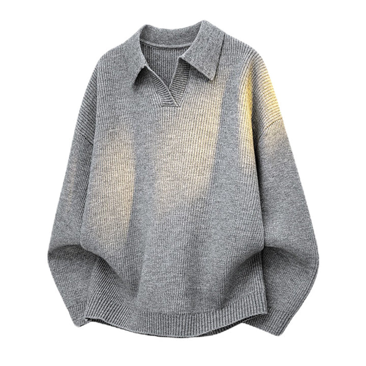 Herren Modischer Grobstrickpullover mit Kragen Echo Archiv