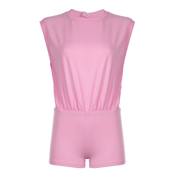 Damen sportlicher Jumpsuit mit elastischem Bund und ärmellosem Design Echo Archiv