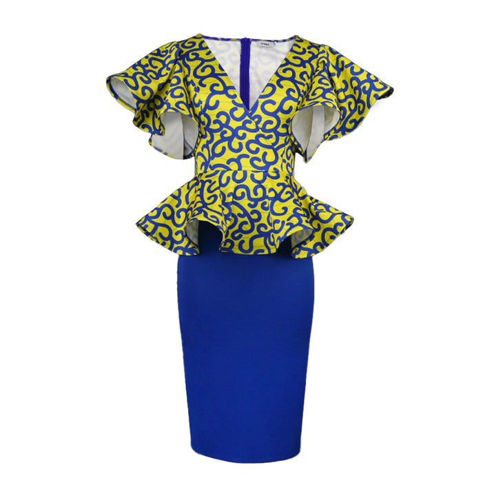 Damen Elegantes Peplum-Oberteil mit schulterfreien Ärmeln und floralem Muster Echo Archiv