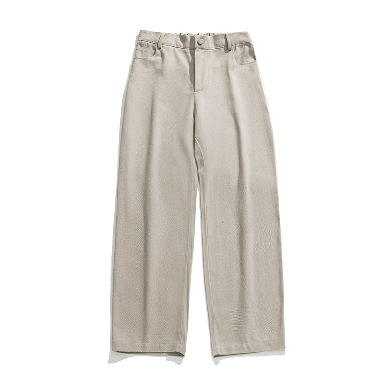 Damen Weit geschnittene High‑Waist Baumwollhose mit elastischem Rückbund und geradem Bein Echo Archiv