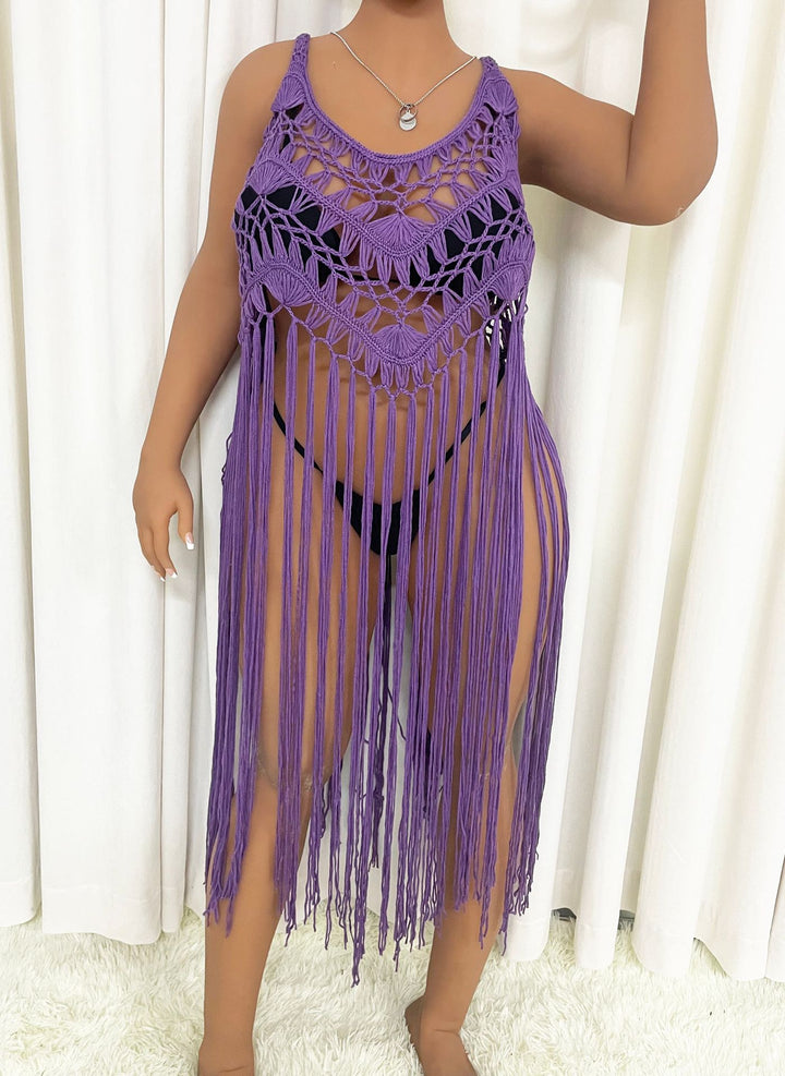 Damen Strandponcho mit Fransen Echo Archiv