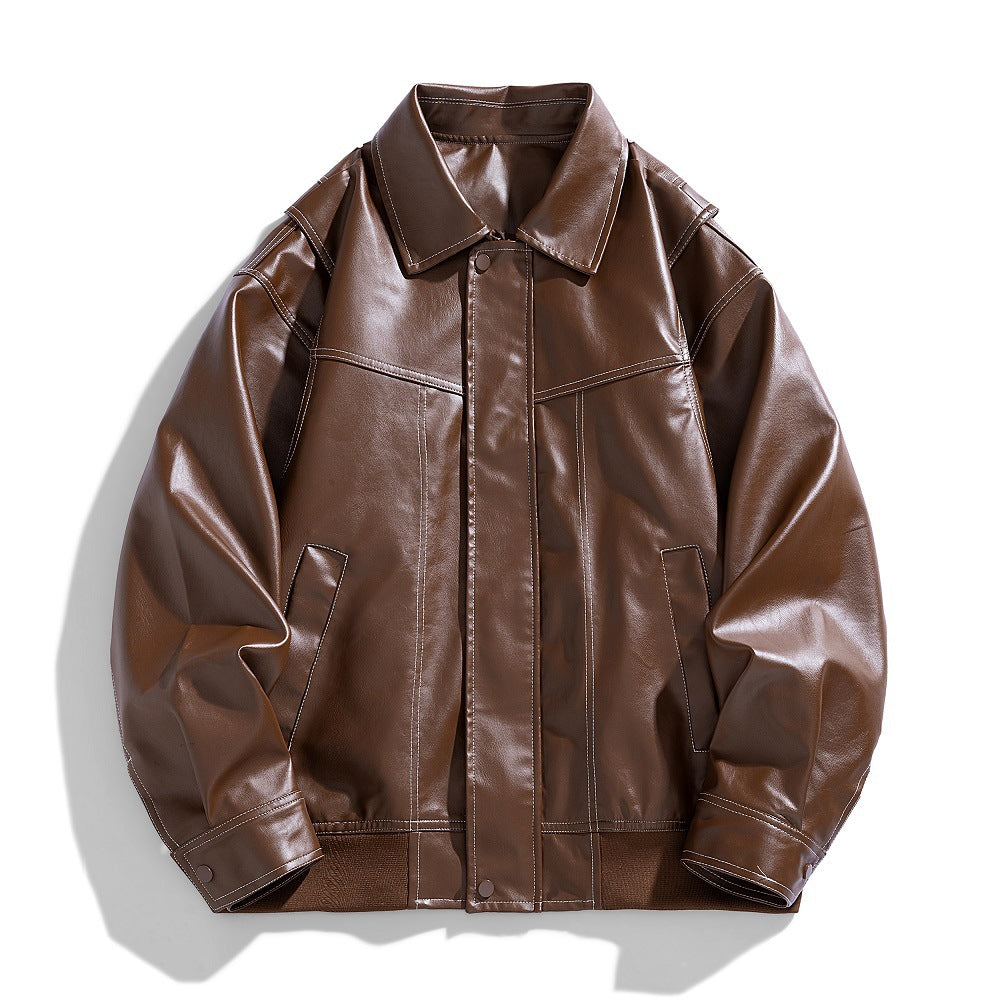 Herren Kunstlederjacke mit modernem Schnitt und funktionalen Taschen Echoarchiv
