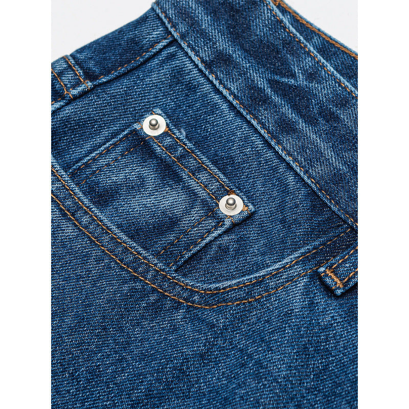 Damen Weite Denim-Jeans mit hoher Taille, geradem Bein und Fünf-Taschen-Design Echo Archiv