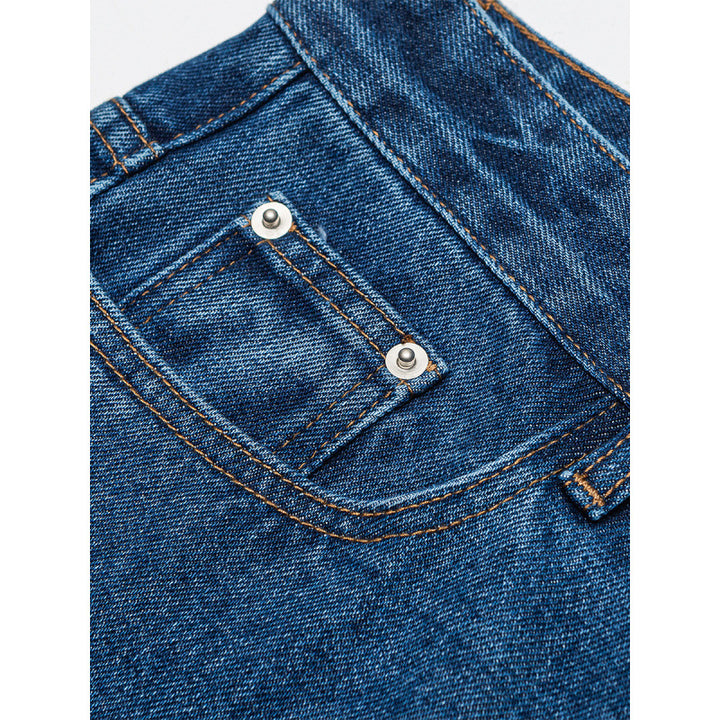 Damen Weite Denim-Jeans mit hoher Taille, geradem Bein und Fünf-Taschen-Design Echo Archiv