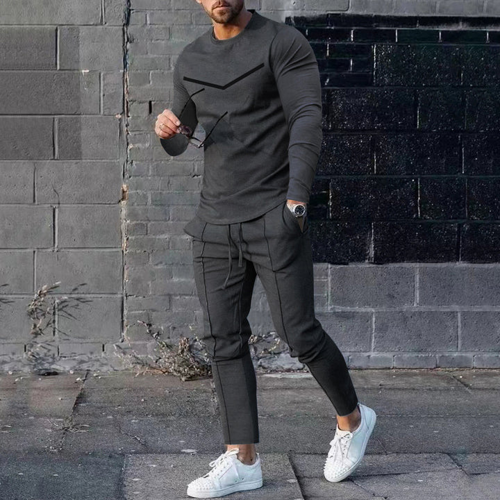 Herren Sportliches Langarmshirt und Jogginghose Set Echoarchiv