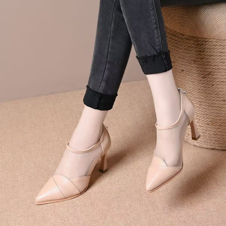 Damen Elegante Spitzer Pumps mit Transparenten Einsätzen Echo Archiv