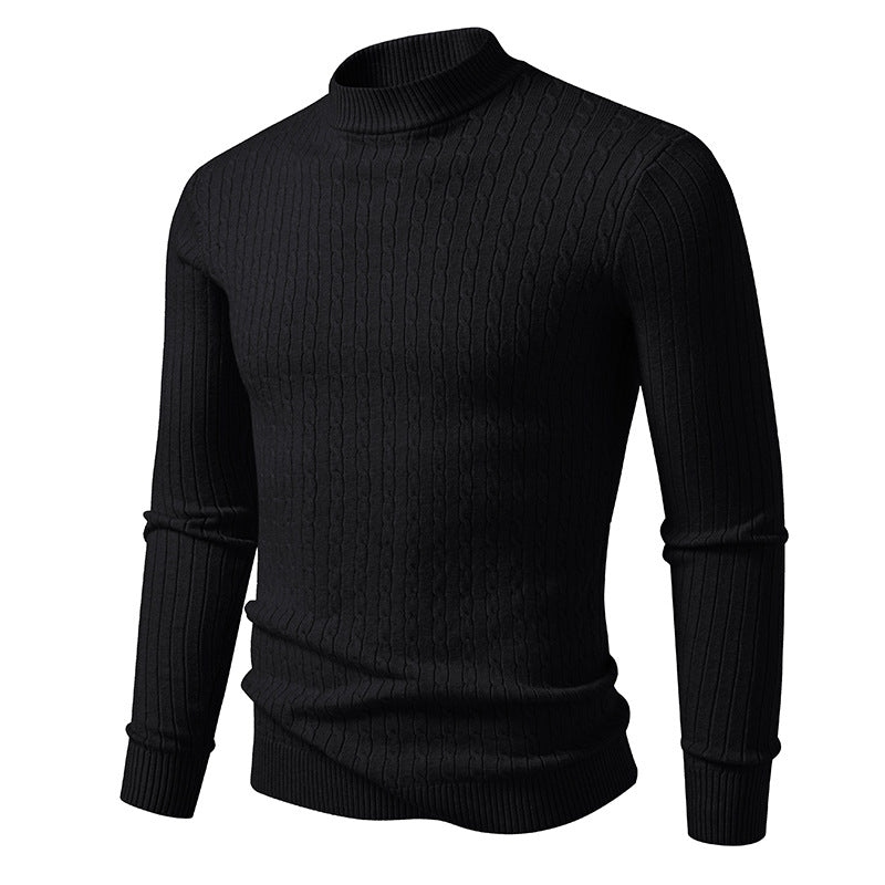 Herren Rollkragenpullover mit strukturiertem Zopfdesign Echoarchiv