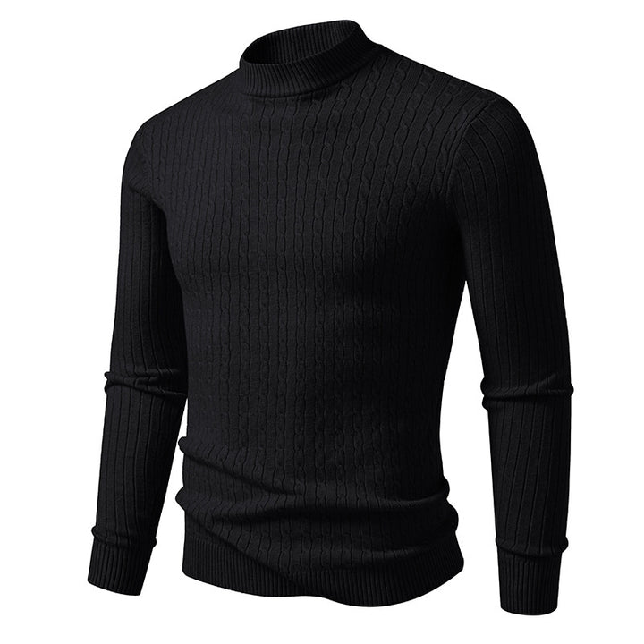 Herren Rollkragenpullover mit strukturiertem Zopfdesign Echoarchiv