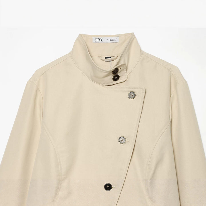 Damen Asymmetrische Kurzjacke mit Stehkragen und taillierten Nähten Echo Archiv