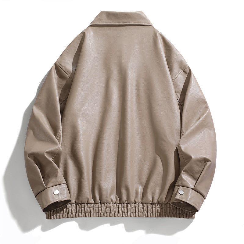 Herren modische Kunstlederjacke mit elastischem Bund Echoarchiv