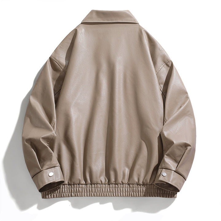 Herren modische Kunstlederjacke mit elastischem Bund Echoarchiv