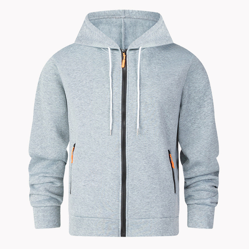 Herren sportlicher Fleece-Hoodie mit funktionalen Reißverschlusstaschen Echoarchiv