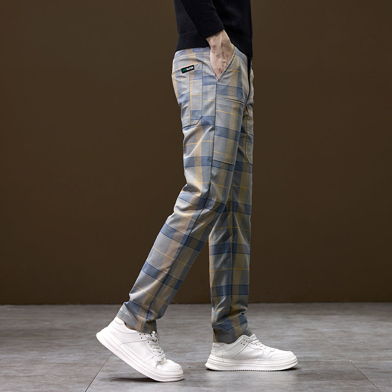 Herren modische Karohose mit komfortablem Schnitt und elastischem Bund Echoarchiv