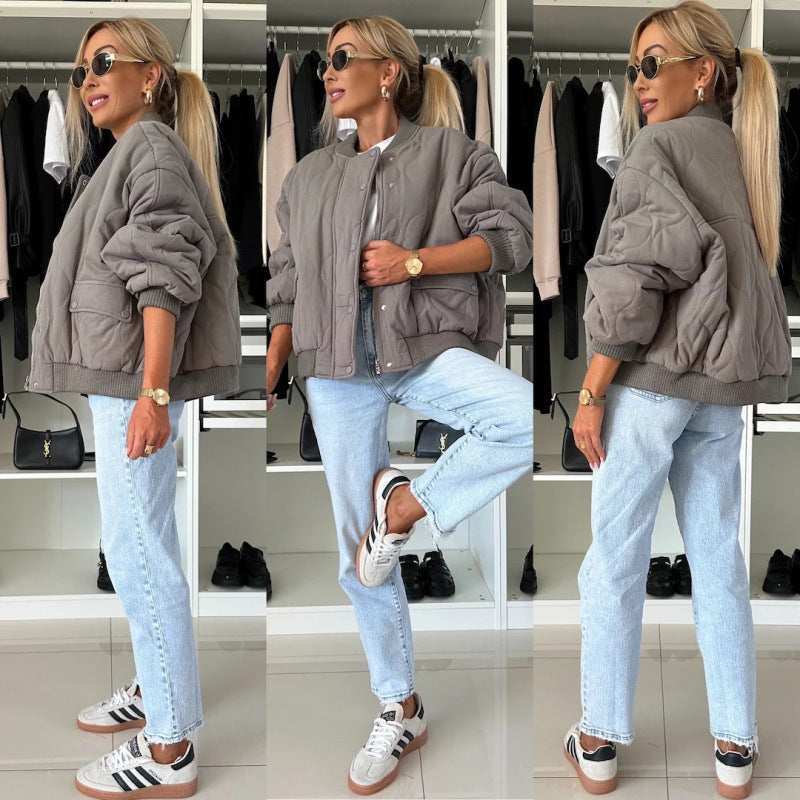 Damen gesteppte oversized Bomberjacke Echoarchiv