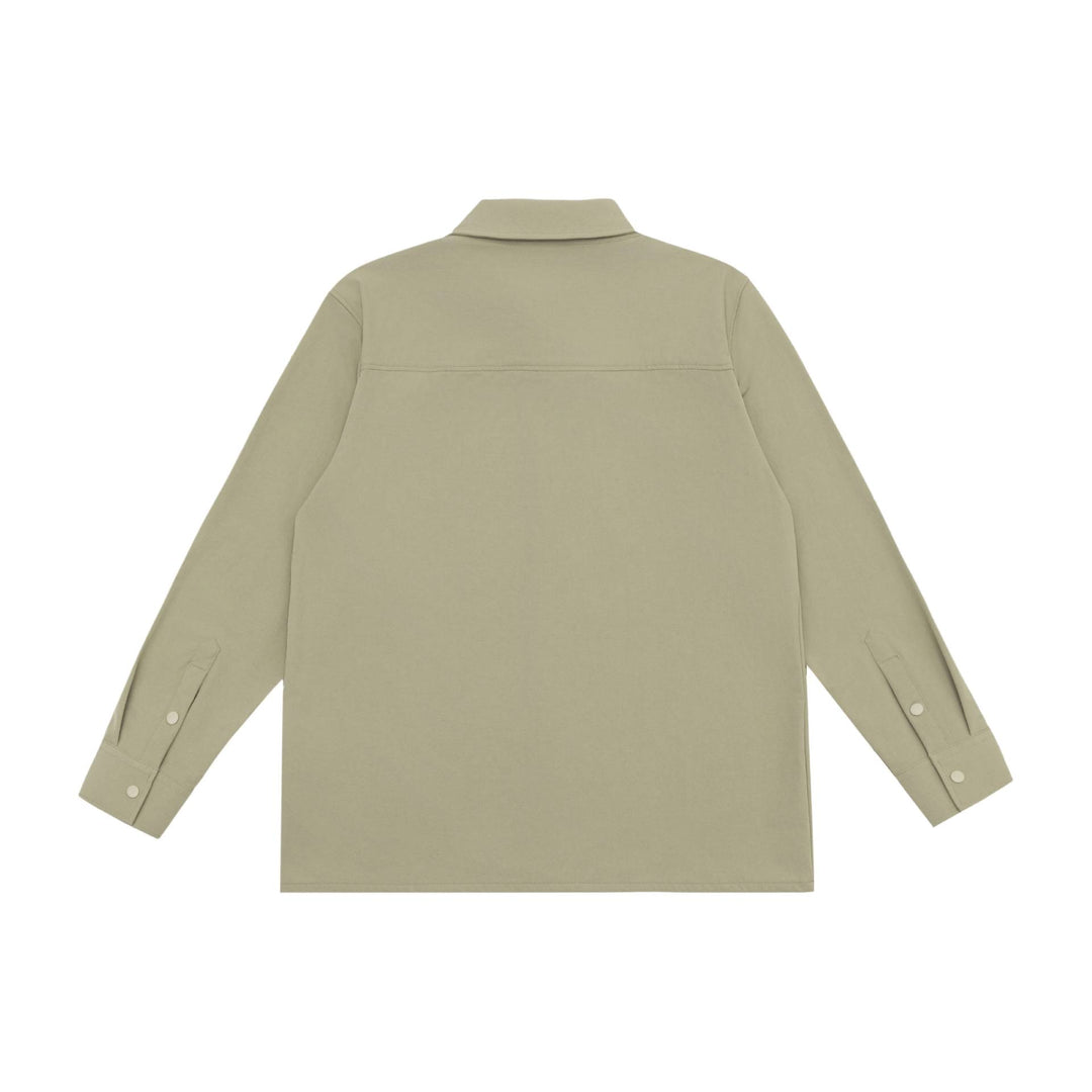 Unisex Longline-Hemdjacke im Boxy-Schnitt aus schwerer Sweatqualität mit verdeckter Druckknopfleiste Echoarchiv