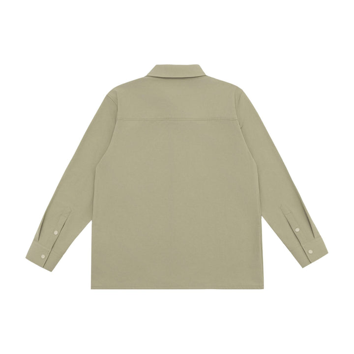 Unisex Longline-Hemdjacke im Boxy-Schnitt aus schwerer Sweatqualität mit verdeckter Druckknopfleiste Echoarchiv
