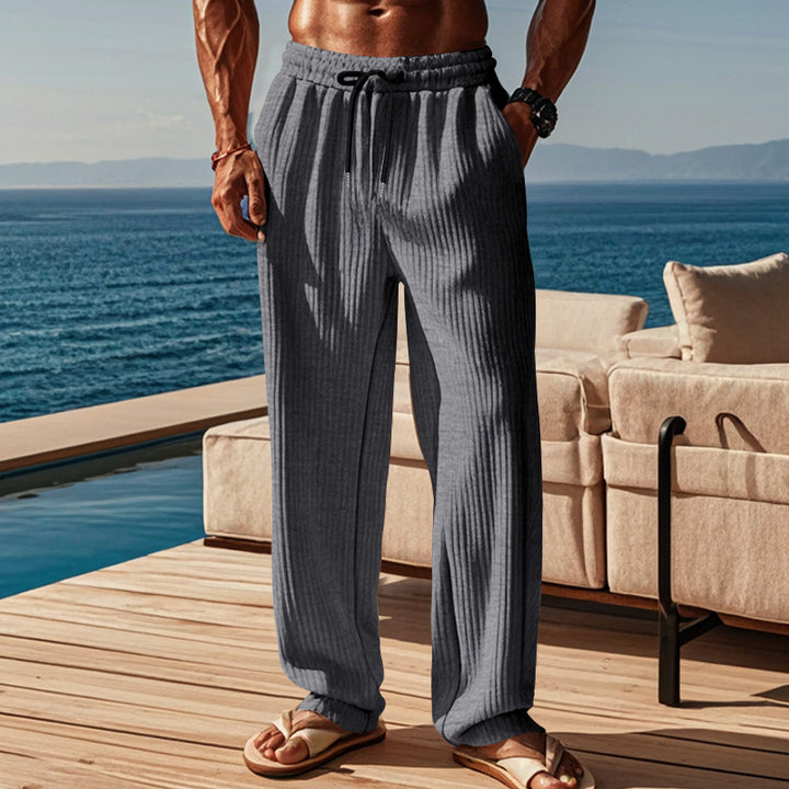 Herren Bequeme Strandhose im modernen Rippdesign mit elastischem Bund Echoarchiv