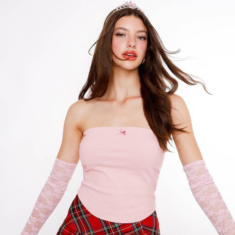 Damen Bandeau-Top mit verspielten Schleifendetails Echo Archiv