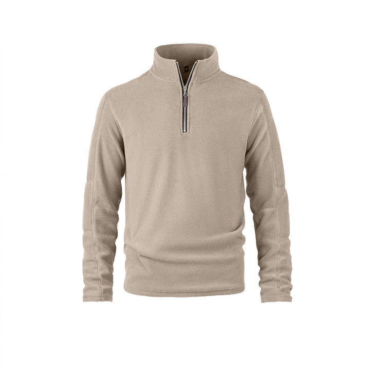 Herren Fleece-Pullover mit halblangem Reißverschluss und elastischen Bündchen Echoarchiv