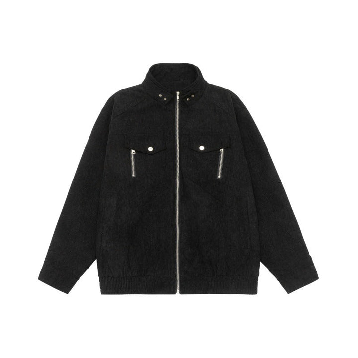 Herren Kurzjacke aus Teddy‑Fleece mit Stehkragen, aufgesetzten Brusttaschen und durchgehendem Reißverschluss Echoarchiv