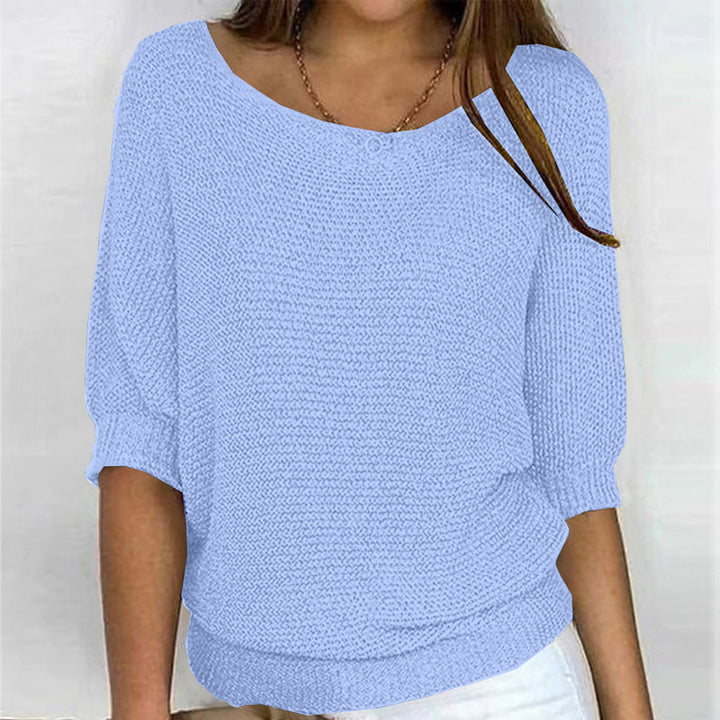 Damen nan legerer kastiger Feinstrickpullover mit weitem Ausschnitt Echo Archiv