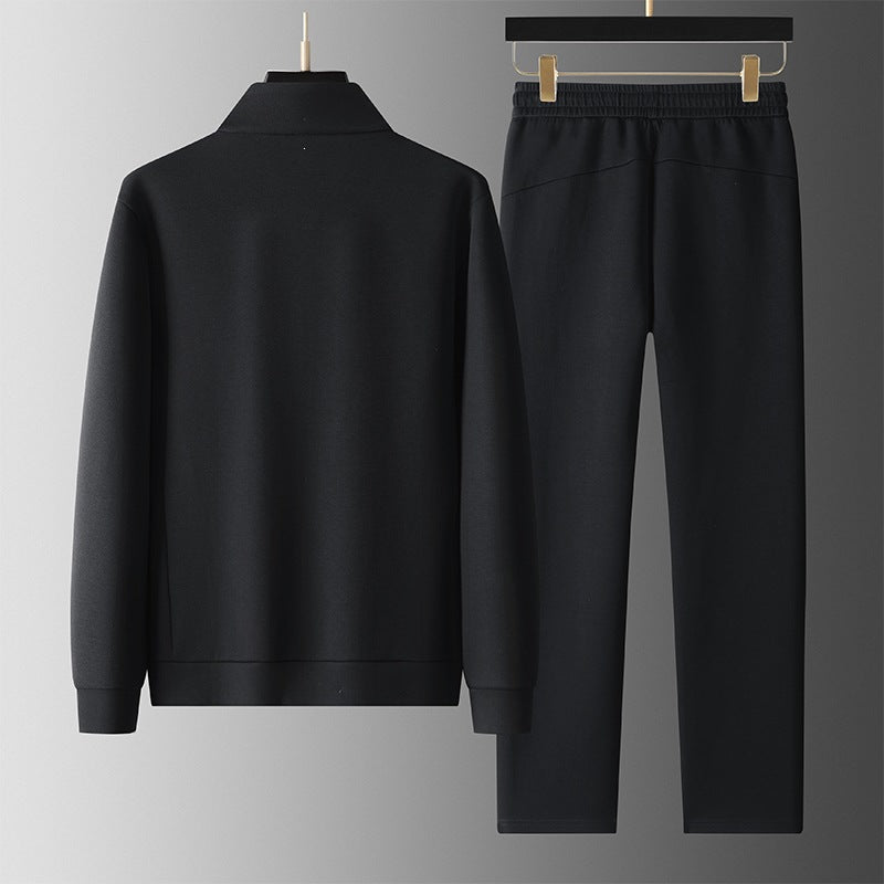 Herren Zweiteiliges sportliches Trainingsset mit Stehkragen‑Zipjacke & konischer Jogginghose Echoarchiv