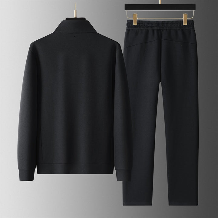 Herren Zweiteiliges sportliches Trainingsset mit Stehkragen‑Zipjacke & konischer Jogginghose Echoarchiv