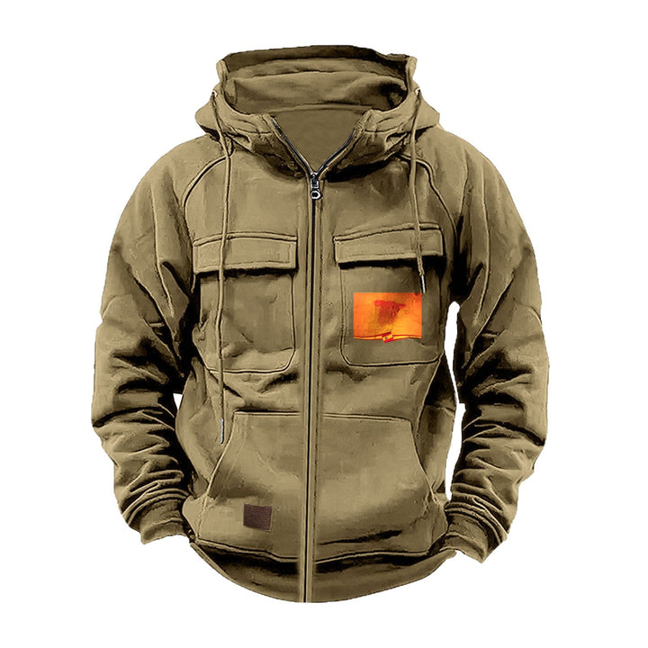 Herren multifunktionale Kapuzenjacke mit praktischen Taschen Echoarchiv