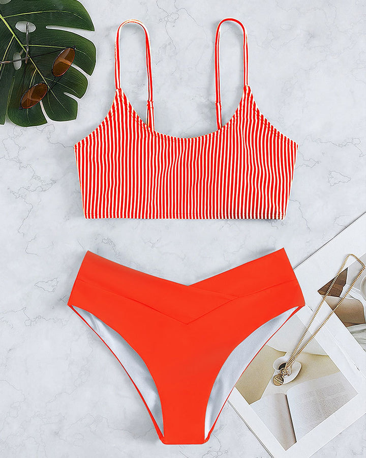 Damen Bikiniset mit raffiniertem Trägerdesign und hoch tailliertem Höschen Echo Archiv
