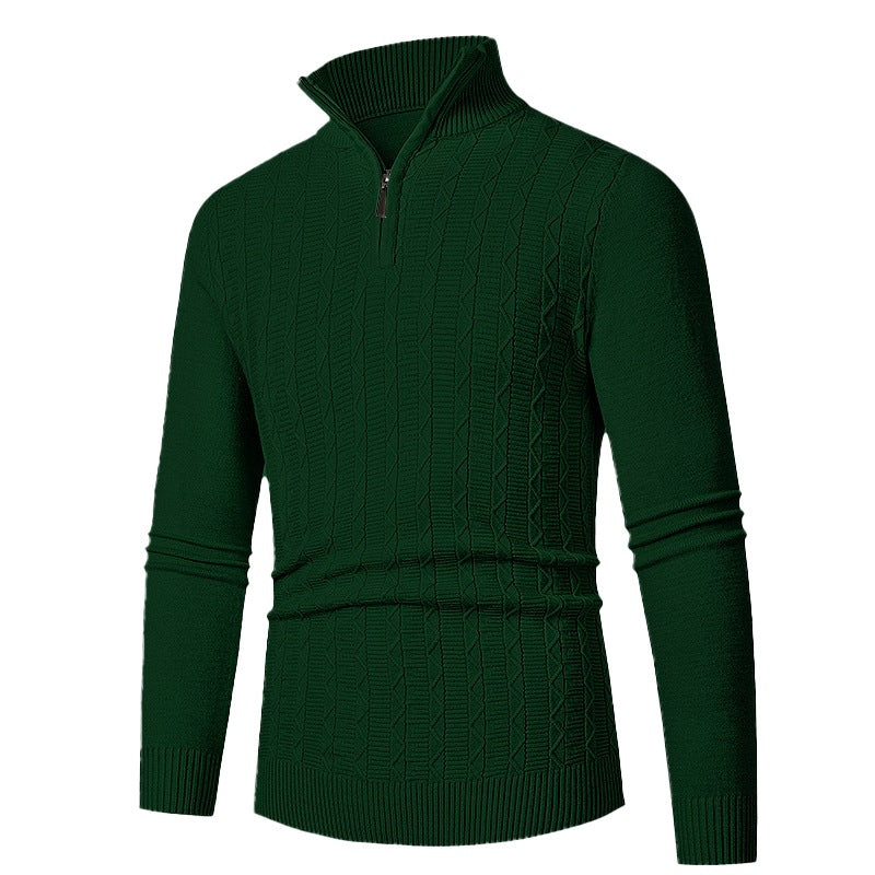 Herren modischer Strickpullover mit hochschließendem Reißverschluss und strukturiertem Design Echoarchiv