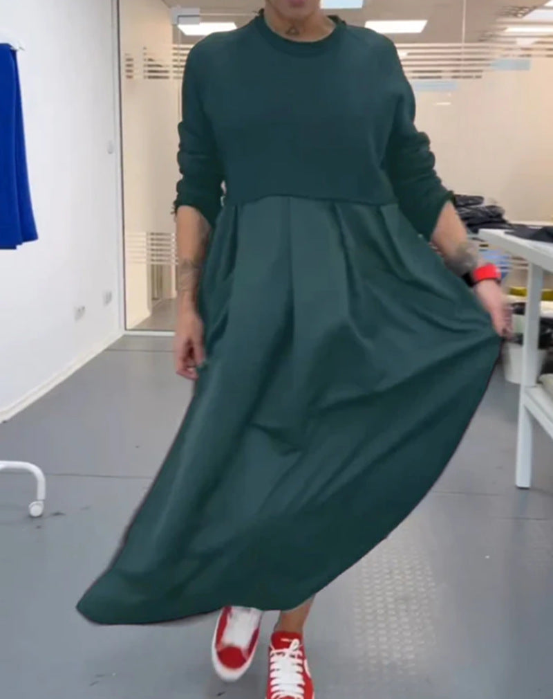 Damen nan Oversize-Maxikleid mit tiefer Passe und seitlichen Eingrifftaschen Echo Archiv