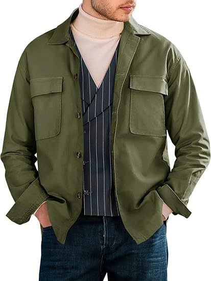 Herren lässige Utility-Jacke mit praktischen Taschen und modernem Schnitt Echoarchiv