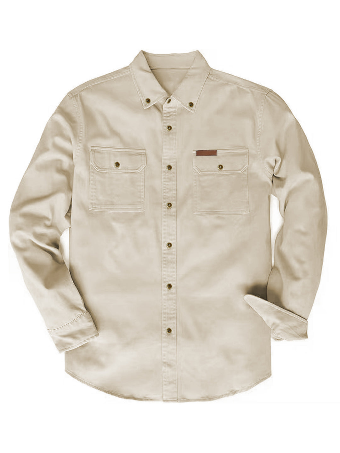 Herren Langarm-Hemd mit robusten Brusttaschen und klassischem Button-Down-Kragen Echoarchiv