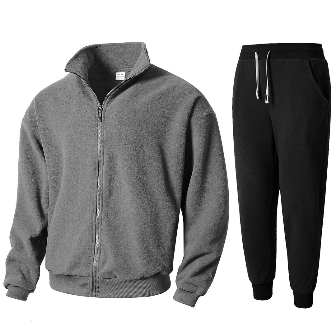 Herren Fleece Relaxanzug mit hohem Kragen Echoarchiv