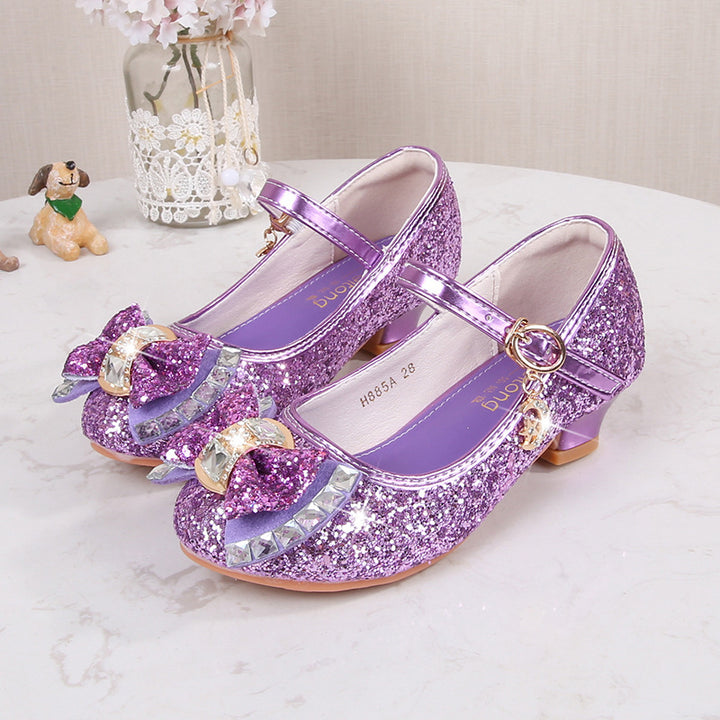 Mädchen Elegante Glitzer Ballerinas mit dekorativer Schleifen- und Strassapplikation Echo Archiv