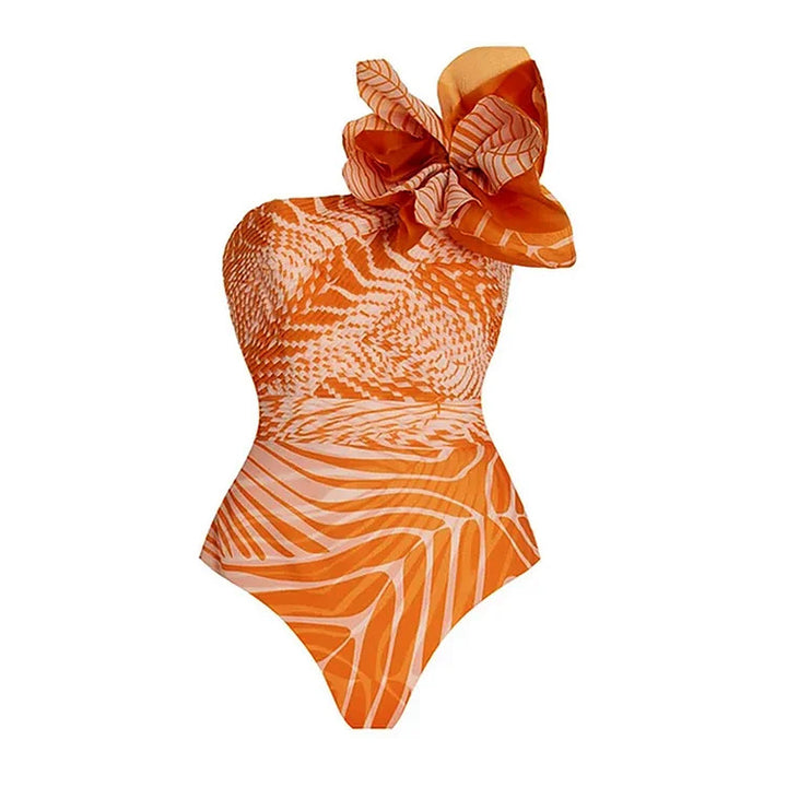 Damen Bikiniset mit asymmetrischem Oberteil und fließendem Maxirock Echo Archiv