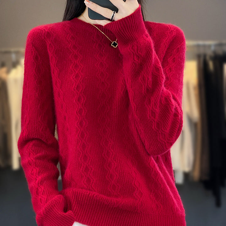 Damen Zopfmuster-Feinstrickpullover mit feiner Struktur und kastiger Silhouette Echoarchiv