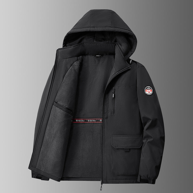 Herren nan gefütterte Softshell-Winterjacke mit Teddyfutter, verstellbarer Kapuze und multifunktionalen Taschen Echo Archiv