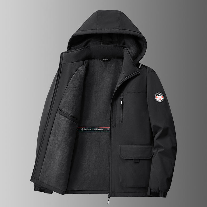 Herren nan gefütterte Softshell-Winterjacke mit Teddyfutter, verstellbarer Kapuze und multifunktionalen Taschen Echo Archiv