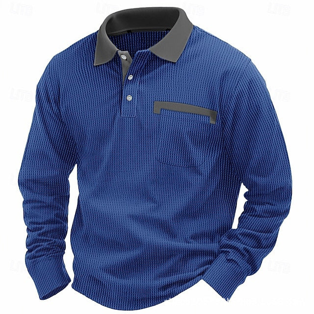 Herren Poloshirt mit strukturiertem Stoff und eleganter Kante Echoarchiv