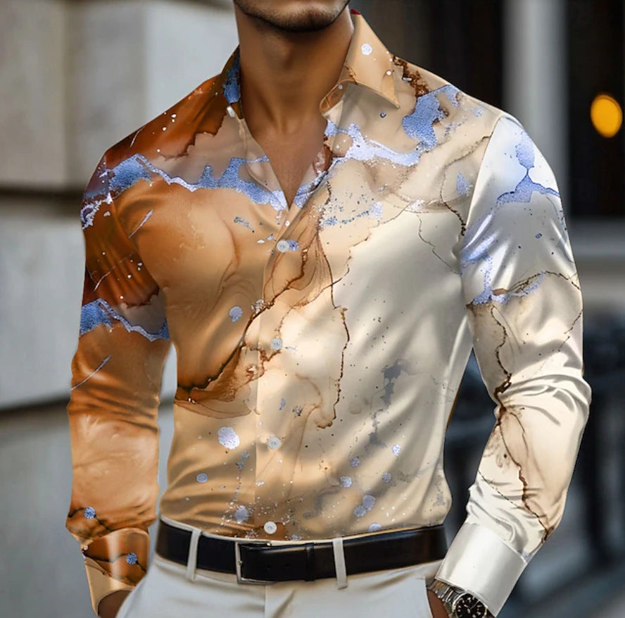 Herren Designer-Hemd mit einzigartiger Aquarell-Optik Echoarchiv
