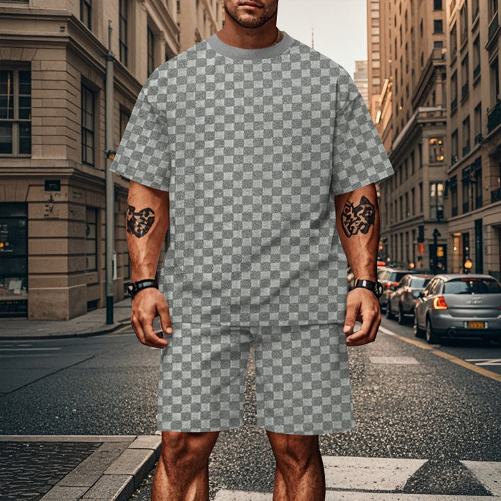 Herren Oversized Freizeitset mit bequemem T-Shirt und Shorts Echoarchiv