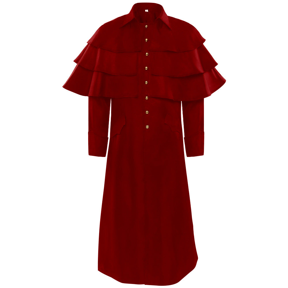 Damen nan eleganter Maxicape-Mantel mit gestuften Schultercapes und Stehkragen Echo Archiv