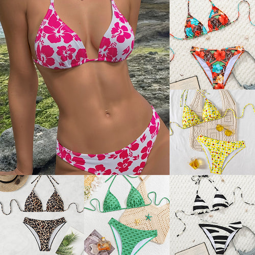 Damen Triangel-Bikini mit verstellbarem Halter und modischem Punktedesign Echo Archiv