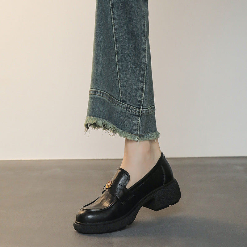 Damen Chunky‑Loafer aus Glattleder mit Emblem‑Applikation und profilierter Blocksohle Echo Archiv