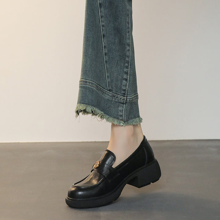 Damen Chunky‑Loafer aus Glattleder mit Emblem‑Applikation und profilierter Blocksohle Echo Archiv
