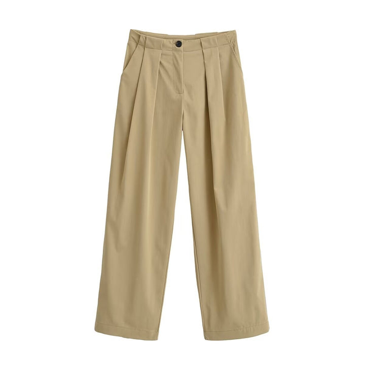 Damen Weite High Waist Hose mit Bundfalten, Bügelfalte und Eingrifftaschen Echo Archiv
