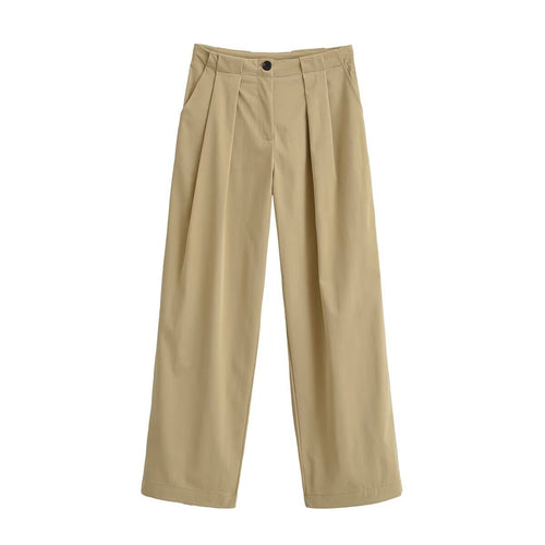 Damen Weite High Waist Hose mit Bundfalten, Bügelfalte und Eingrifftaschen Echo Archiv