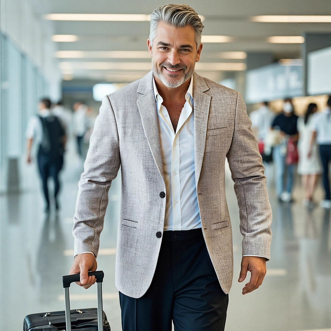 Herren eleganter, strukturierter Blazer mit modernem Schnitt Echoarchiv