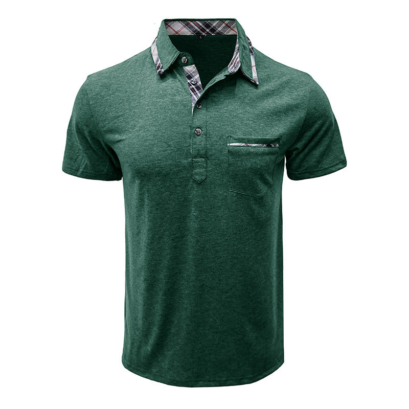 Herren Poloshirt mit kontrastierendem Kragen und modischer Brusttasche Echoarchiv